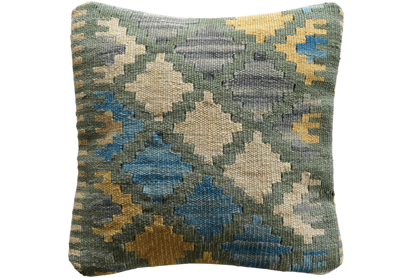 Kelim Kissen — Handmade, 40x40 cm, Multicolor, 100% Virgin Wool | Main view