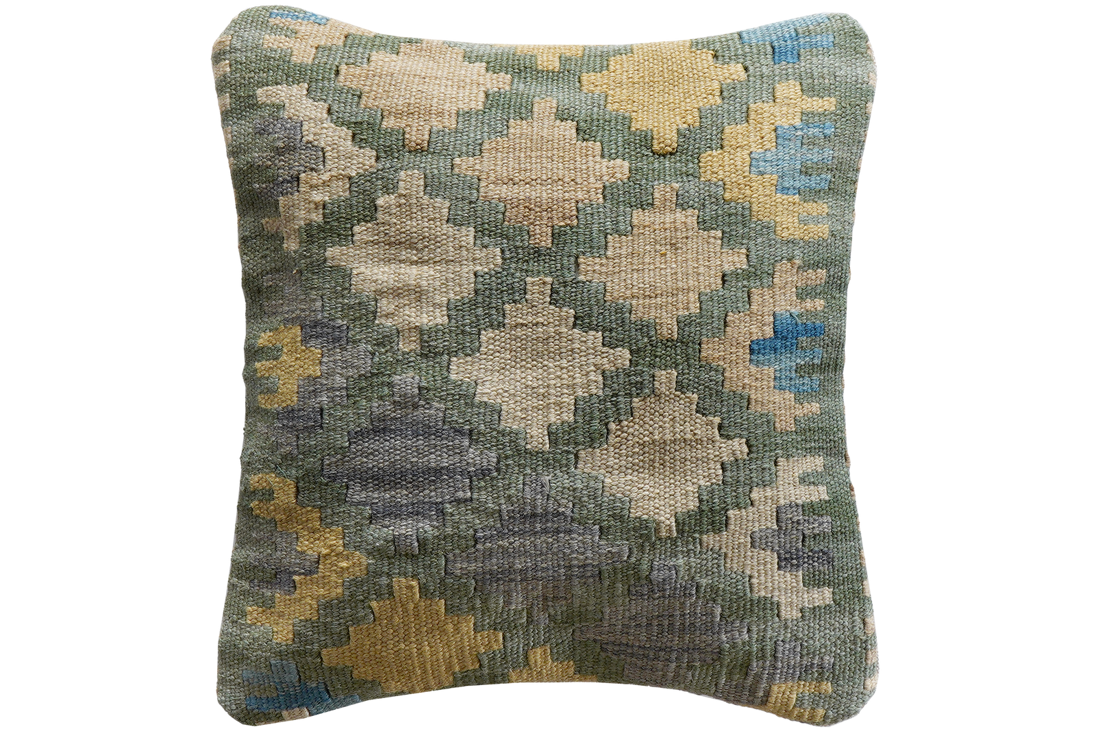 Kelim Kissen — Handgefertigt, 40x40 cm, Bunt, 100% Virgin Wool | Main view