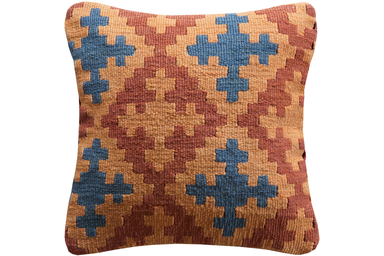 Kelim Kissen — Handgefertigt, 40x40 cm, Bunt, 100% Virgin Wool | Main view