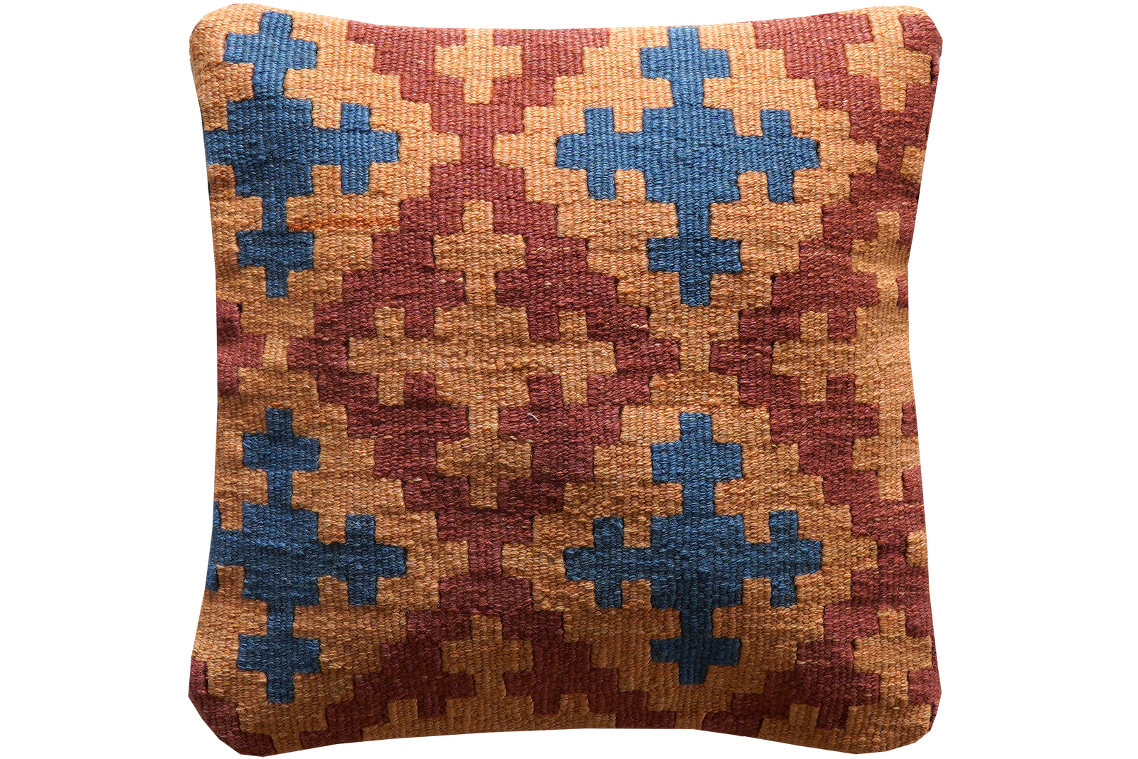 Kelim Kissen — Handgefertigt, 40x40 cm, Bunt, 100% Virgin Wool | Main view
