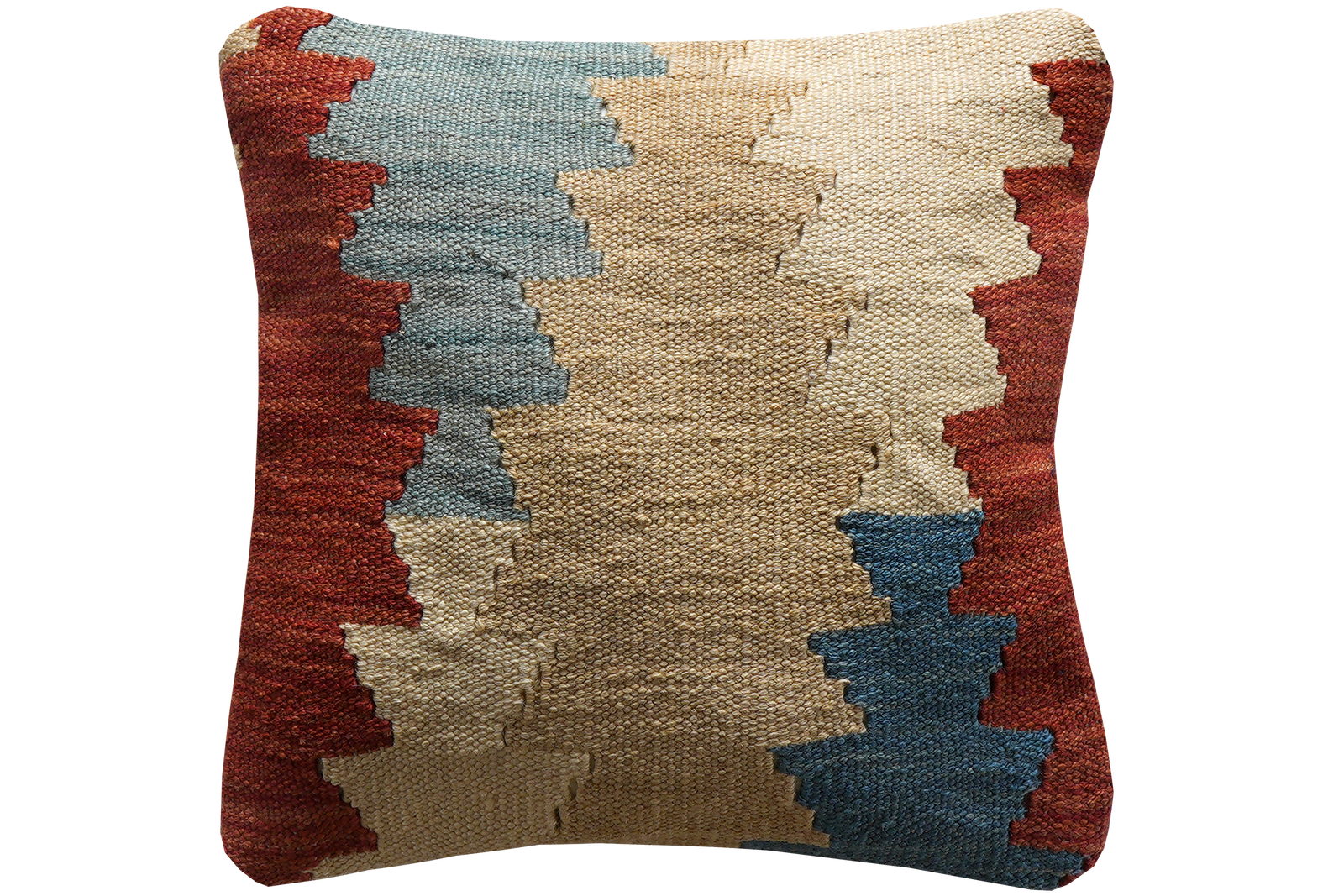 Kelim Kissen — Handgefertigt, 40x40 cm, Bunt, 100% Virgin Wool | Main view