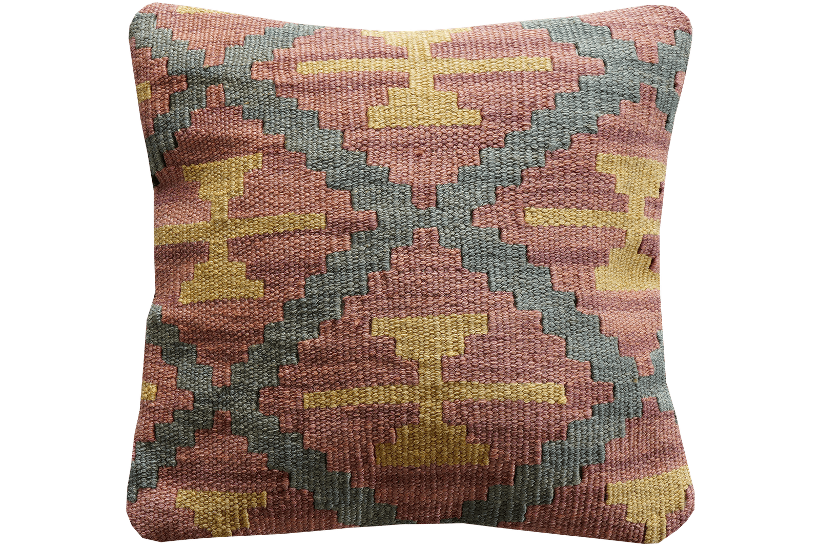 Kelim Kissen — Handmade, 40x40 cm, Multicolor, 100% Virgin Wool | Main view
