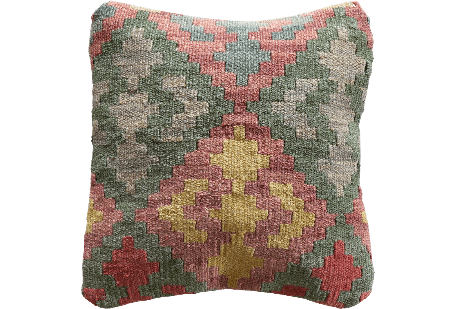 Kelim Kissen — Handmade, 40x40 cm, Multicolor, 100% Virgin Wool | Main view