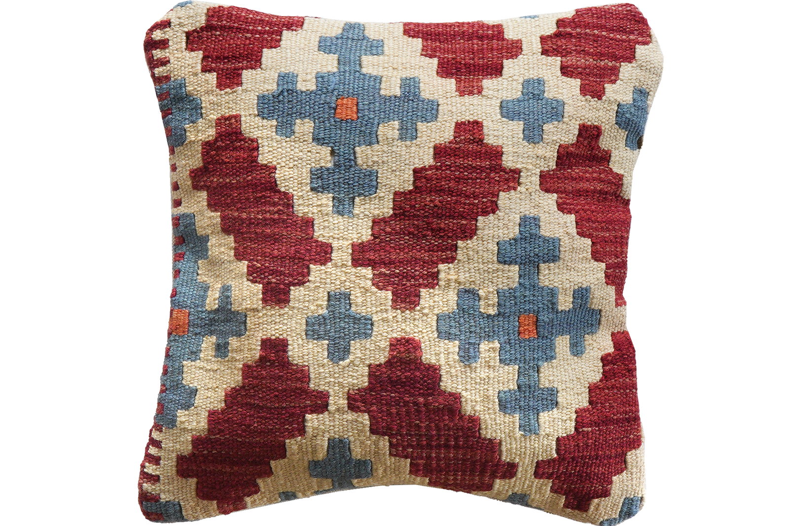 Kelim Kissen — Handgefertigt, 40x40 cm, Bunt, 100% Virgin Wool | Main view