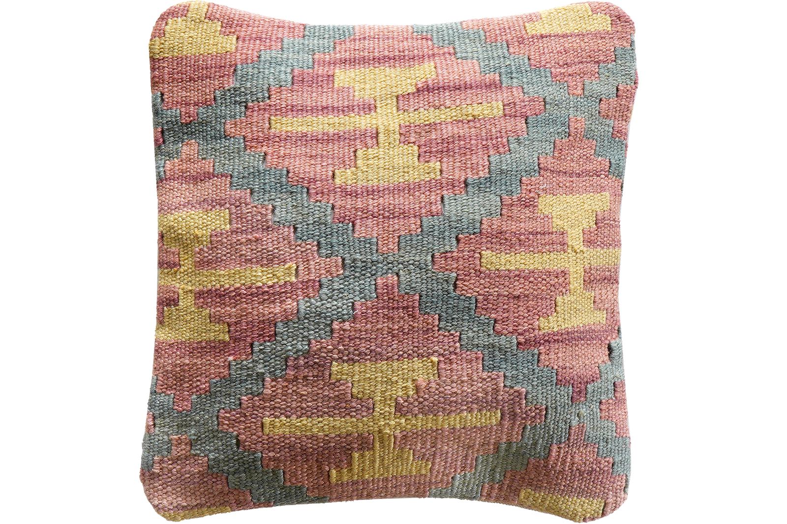 Kelim Kissen — Handgefertigt, 40x40 cm, Bunt, 100% Virgin Wool | Main view