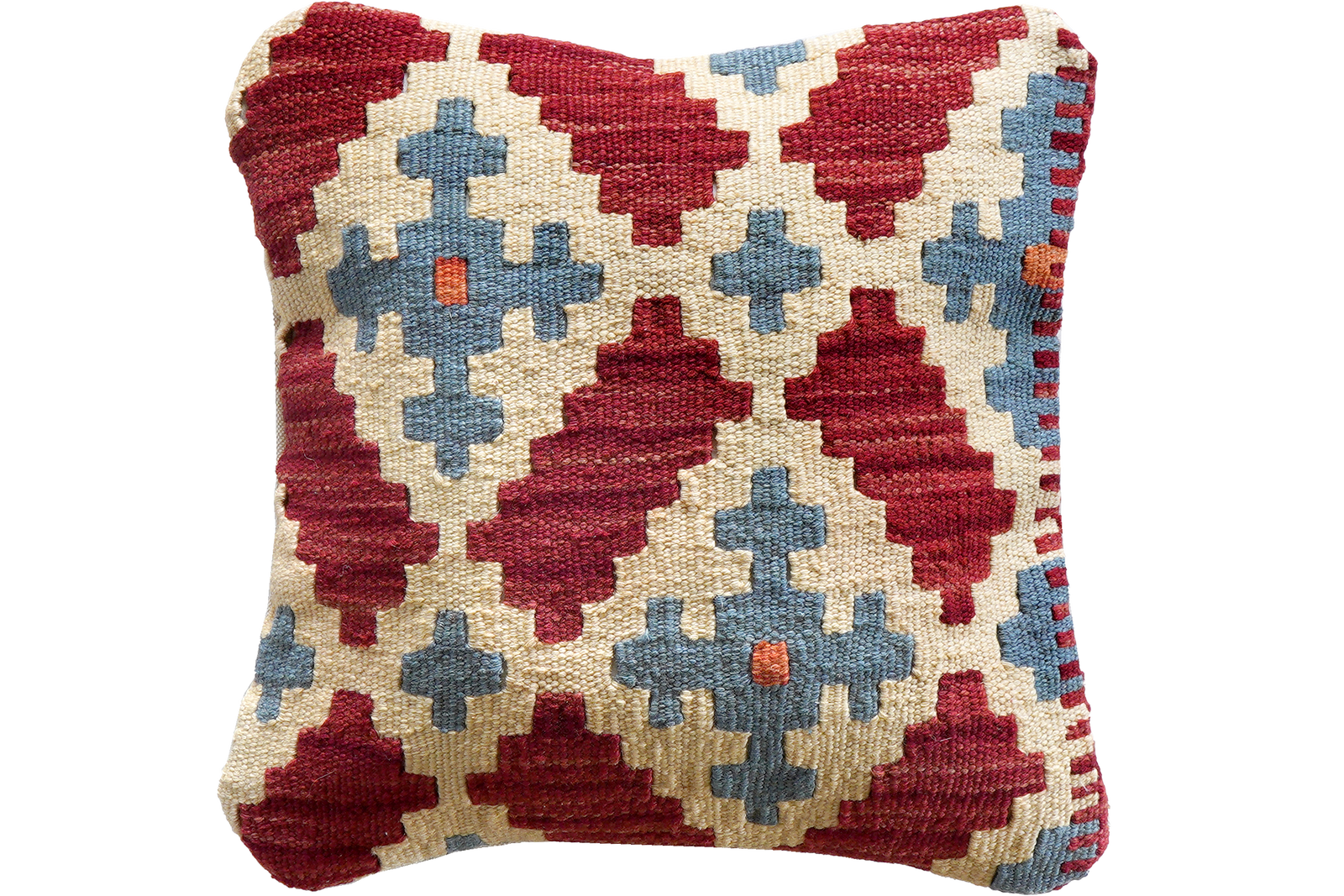 Kelim Kissen — Handgefertigt, 40x40 cm, Bunt, 100% Virgin Wool | Main view