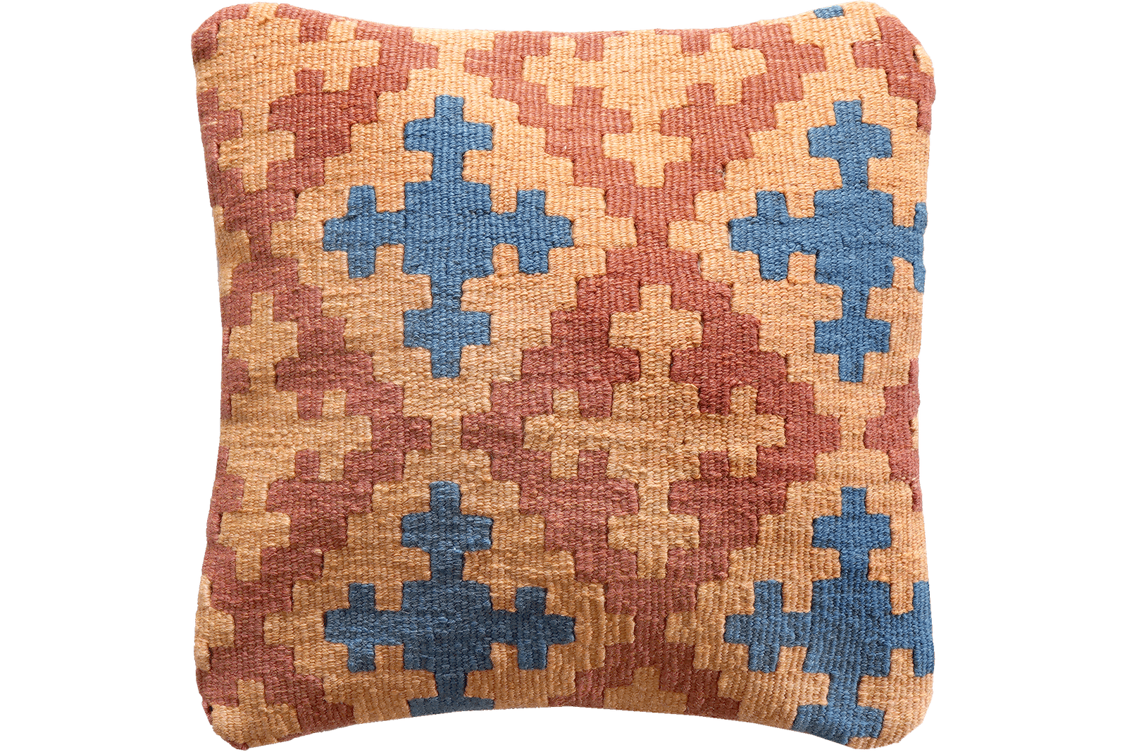 Kelim Kissen — Handmade, 40x40 cm, Multicolor, 100% Virgin Wool | Main view