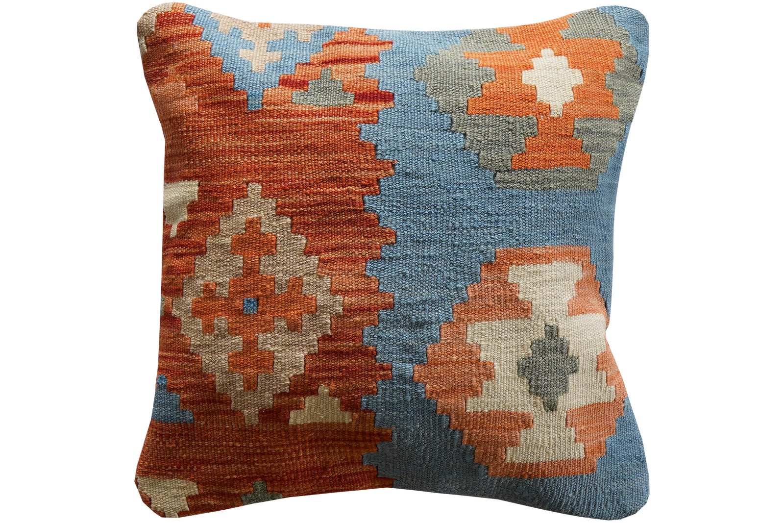 Kelim Kissen — Handgefertigt, 50x50 cm, Bunt, 100% Virgin Wool | Main view