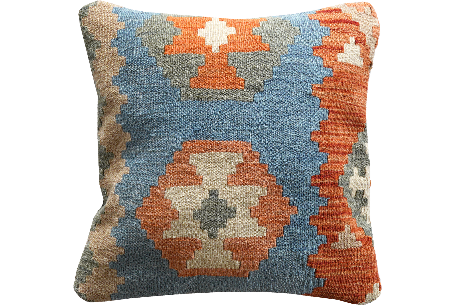 Kelim Kissen — Handgefertigt, 50x50 cm, Bunt, 100% Virgin Wool | Main view