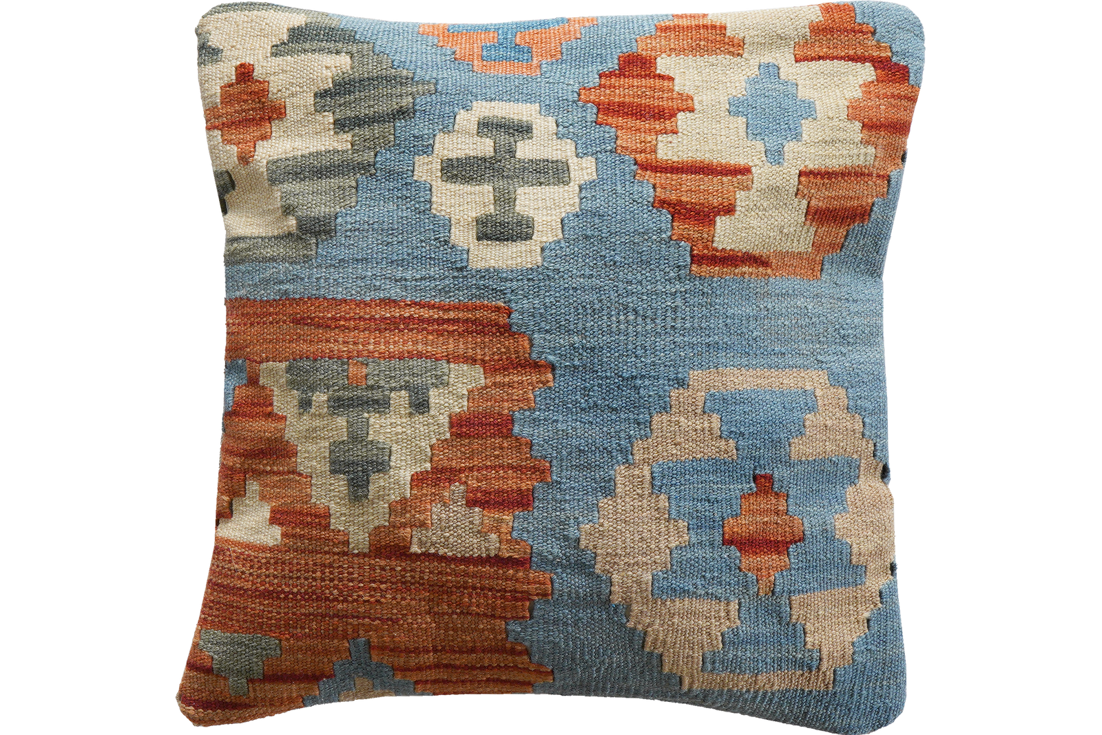 Kelim Kissen — Handgefertigt, 50x50 cm, Bunt, 100% Virgin Wool | Main view