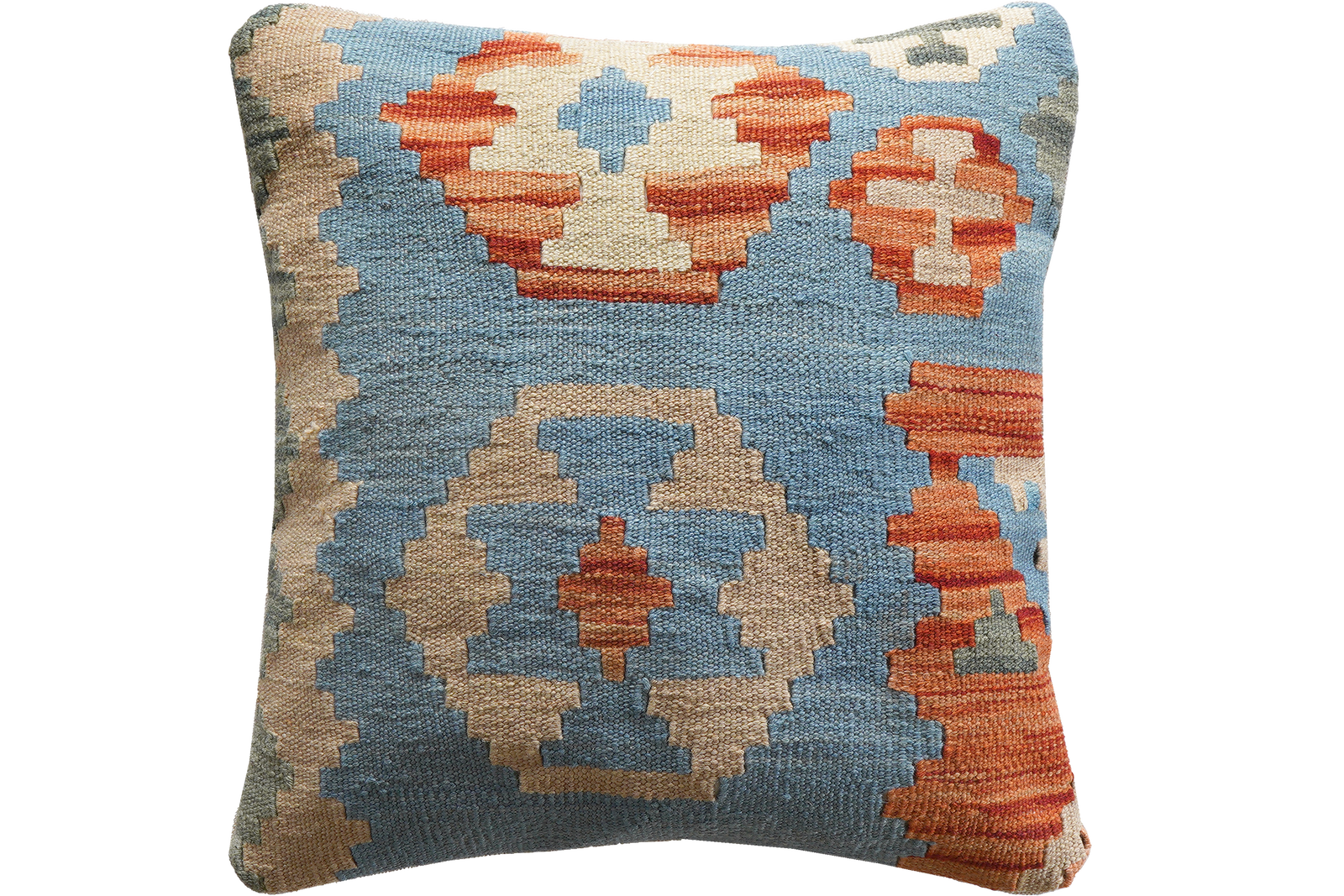 Kelim Kissen — Handgefertigt, 50x50 cm, Bunt, 100% Virgin Wool | Main view