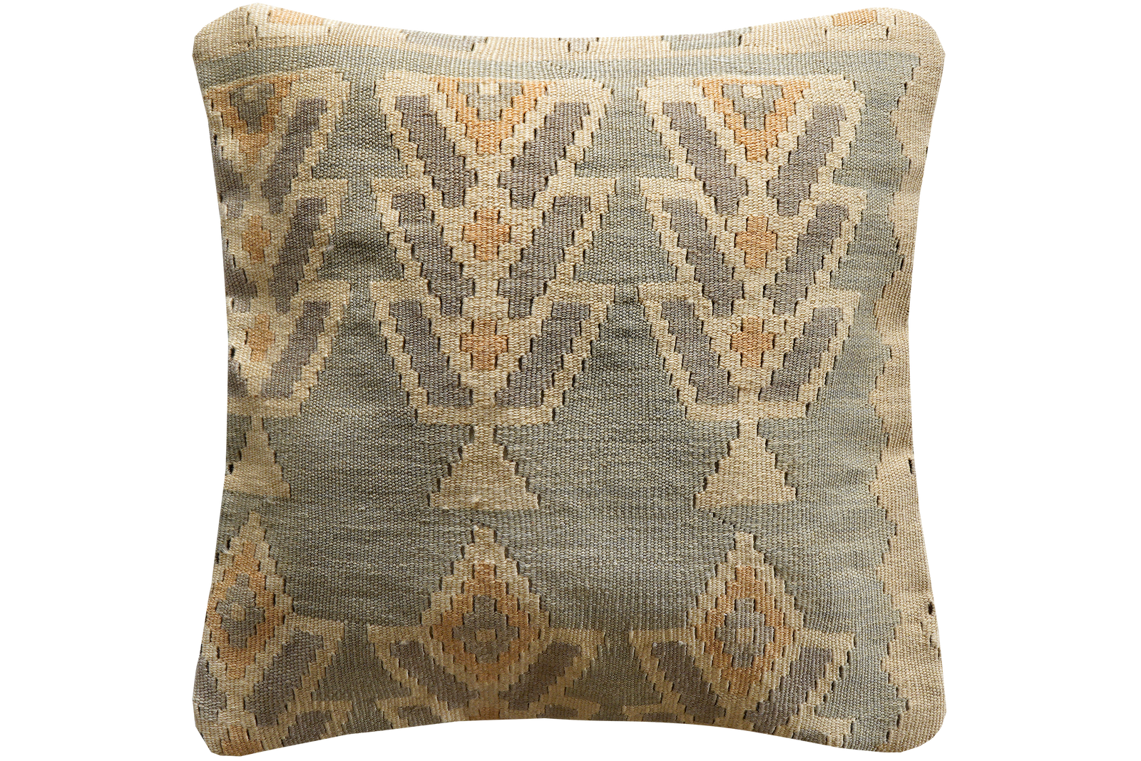 Kelim Kissen — Handgefertigt, 65x65 cm, Bunt, 100% Virgin Wool | Main view