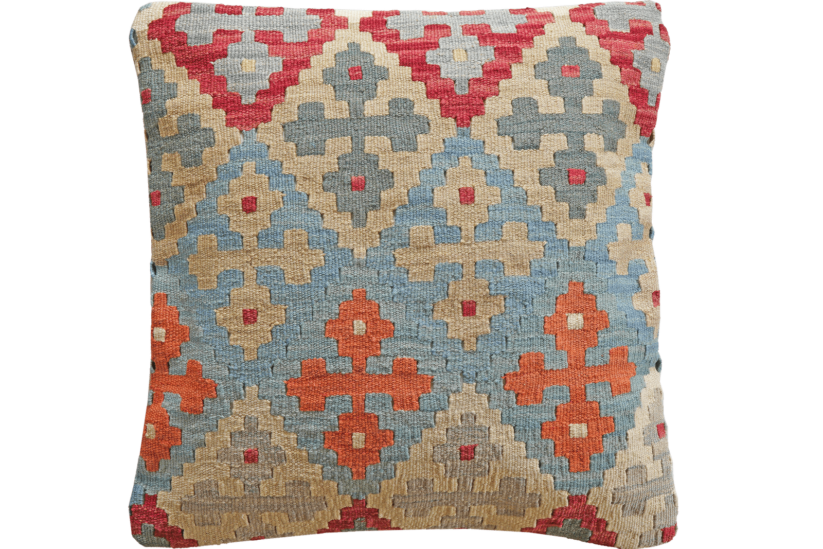 Kelim Kissen — Handmade, 65x65 cm, Multicolor, 100% Virgin Wool | Main view