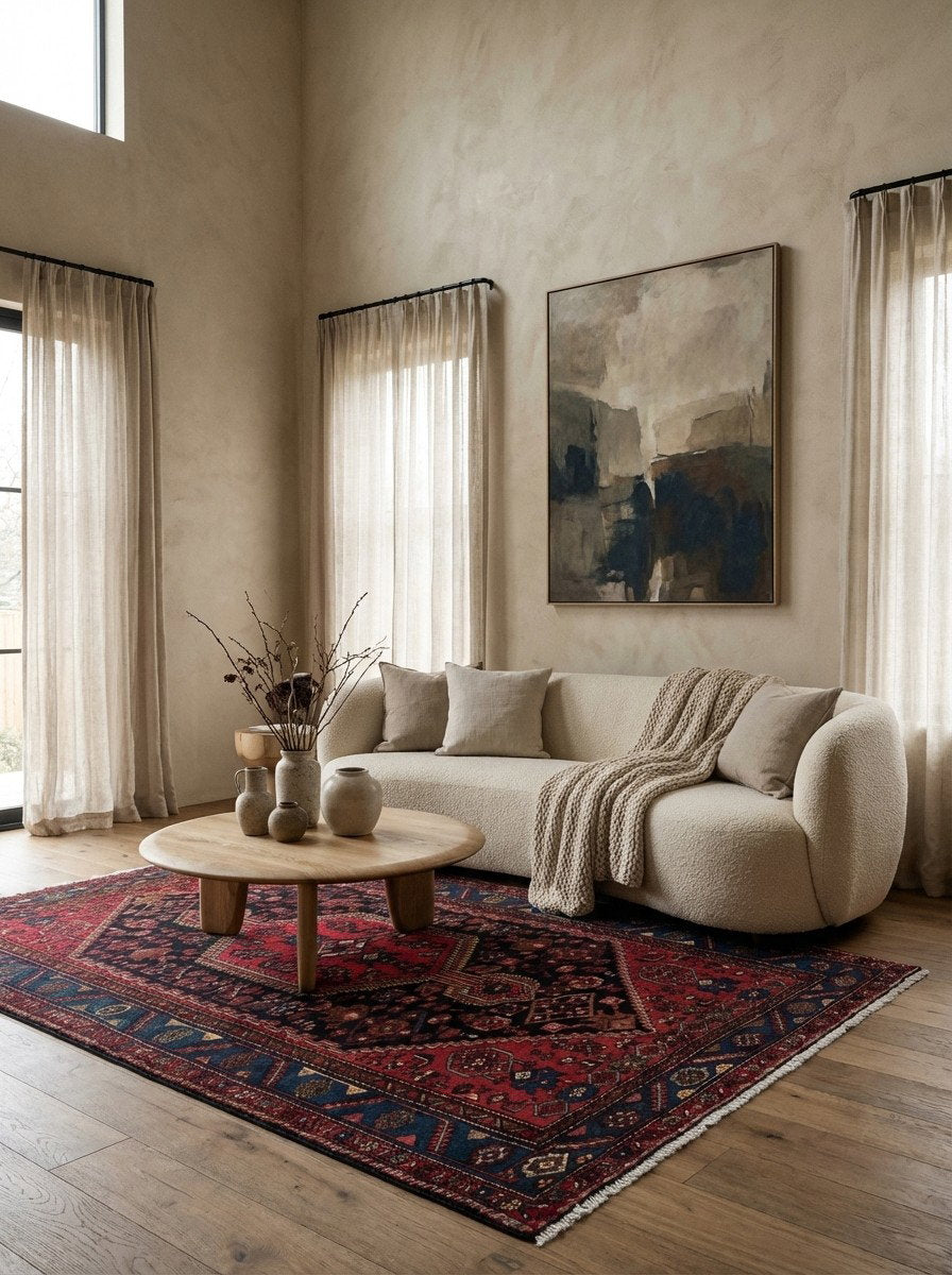 Khamseh — Handgefertigt, 228x141 cm, Blau, 100% Virgin Wool | Detail view