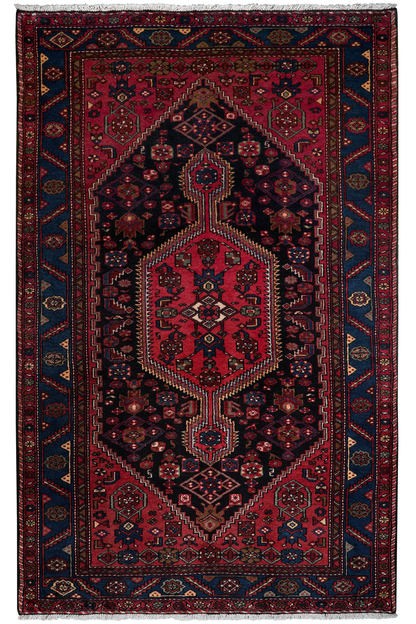 Khamseh — Handgefertigt, 228x141 cm, Blau, 100% Virgin Wool | Main view