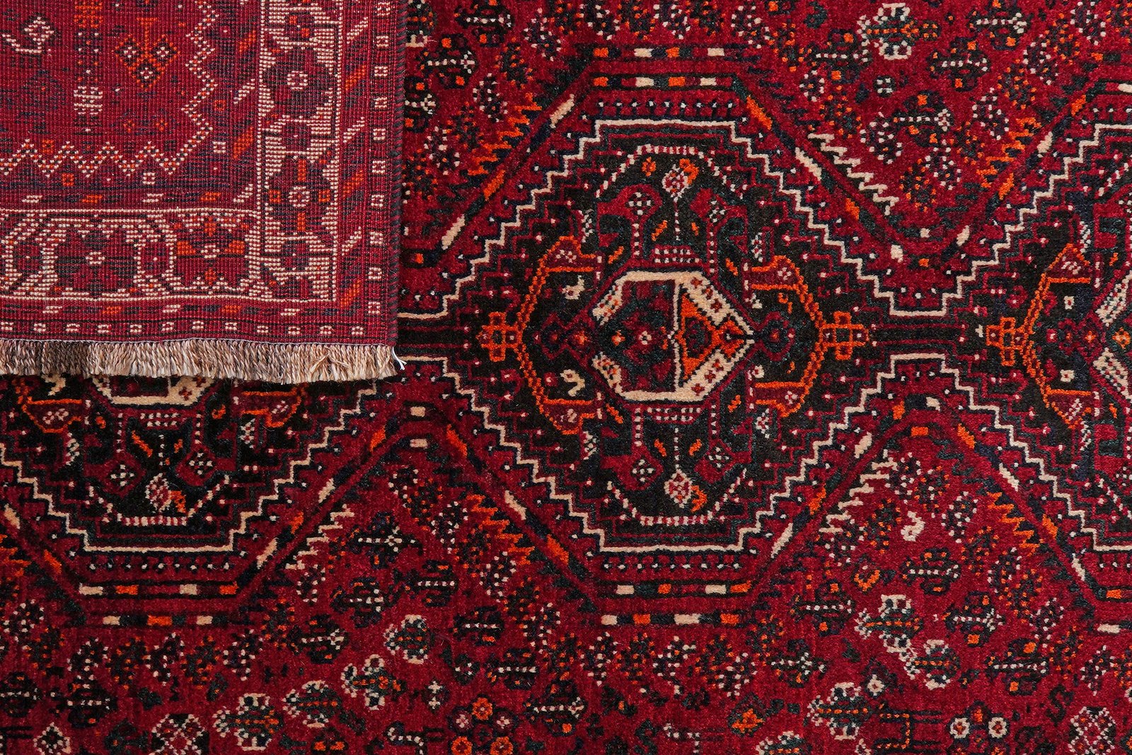 Gashgai — Hand-knotted, 162x210 cm, Red, 100% Virgin Wool | View 7