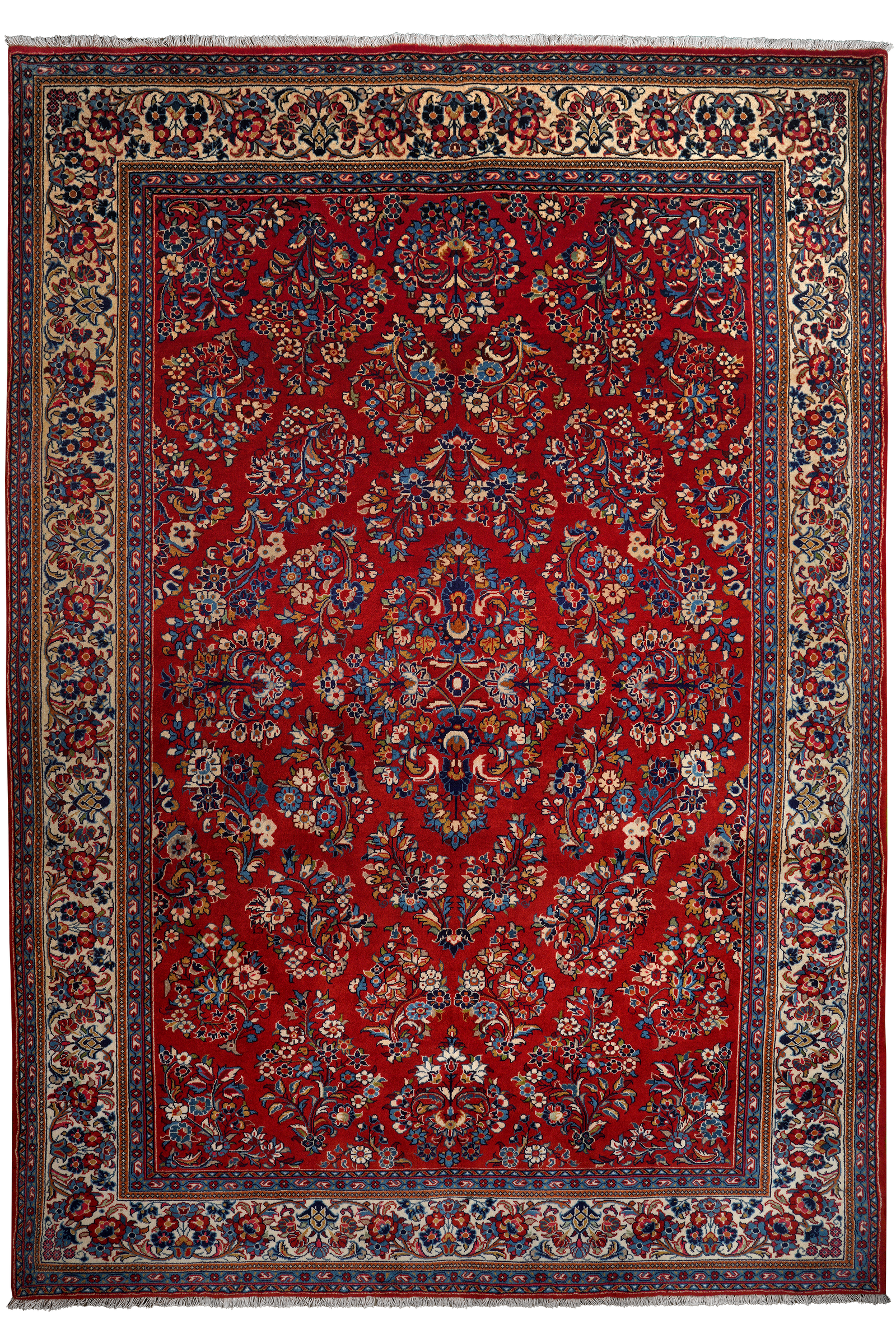 Sarough — Handgefertigt, 294x204 cm, Beige, 100% Virgin Wool | Main view