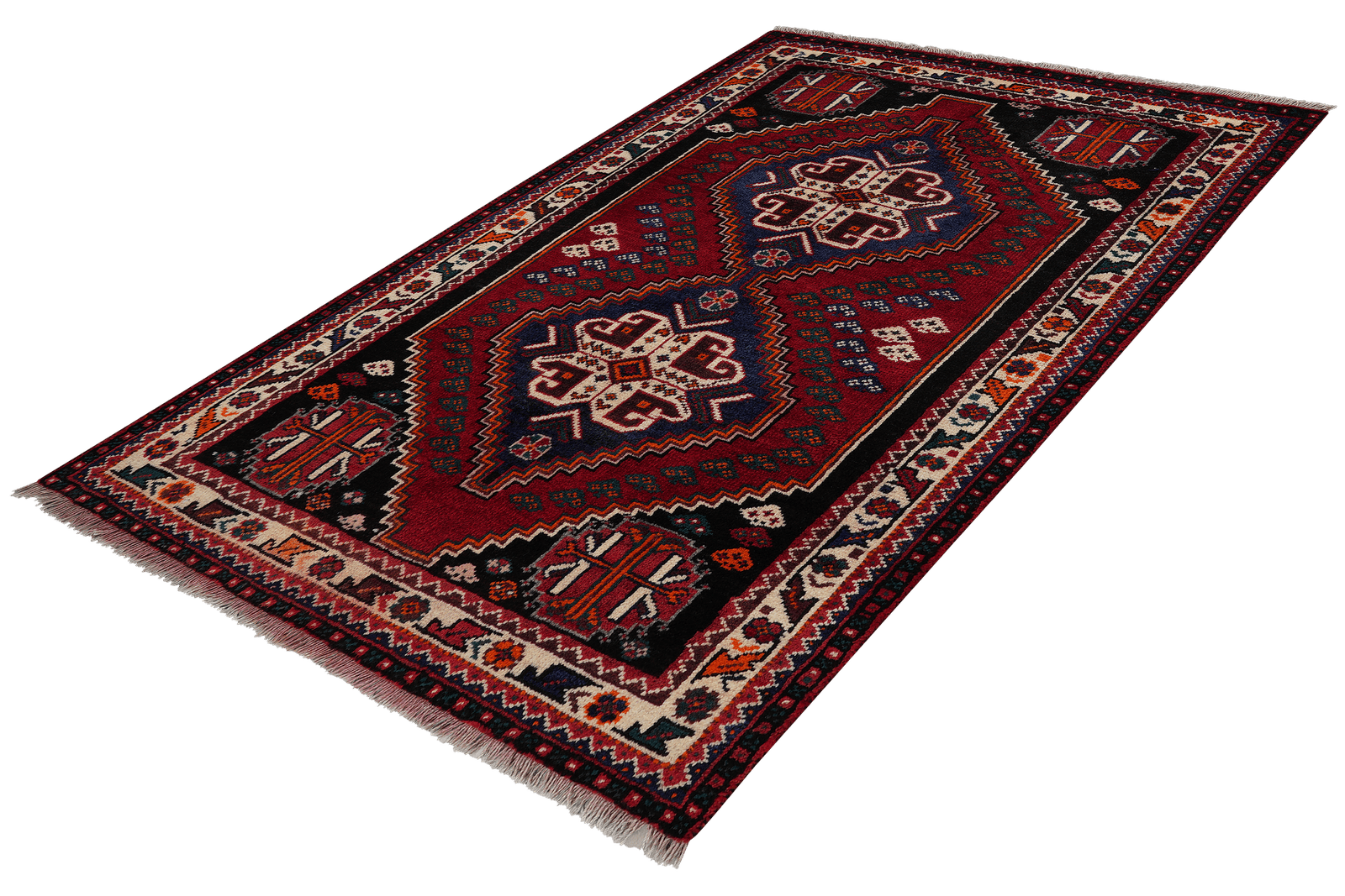 Gashgai — Hand-knotted, 104x153 cm, Red, 100% Virgin Wool | View 5