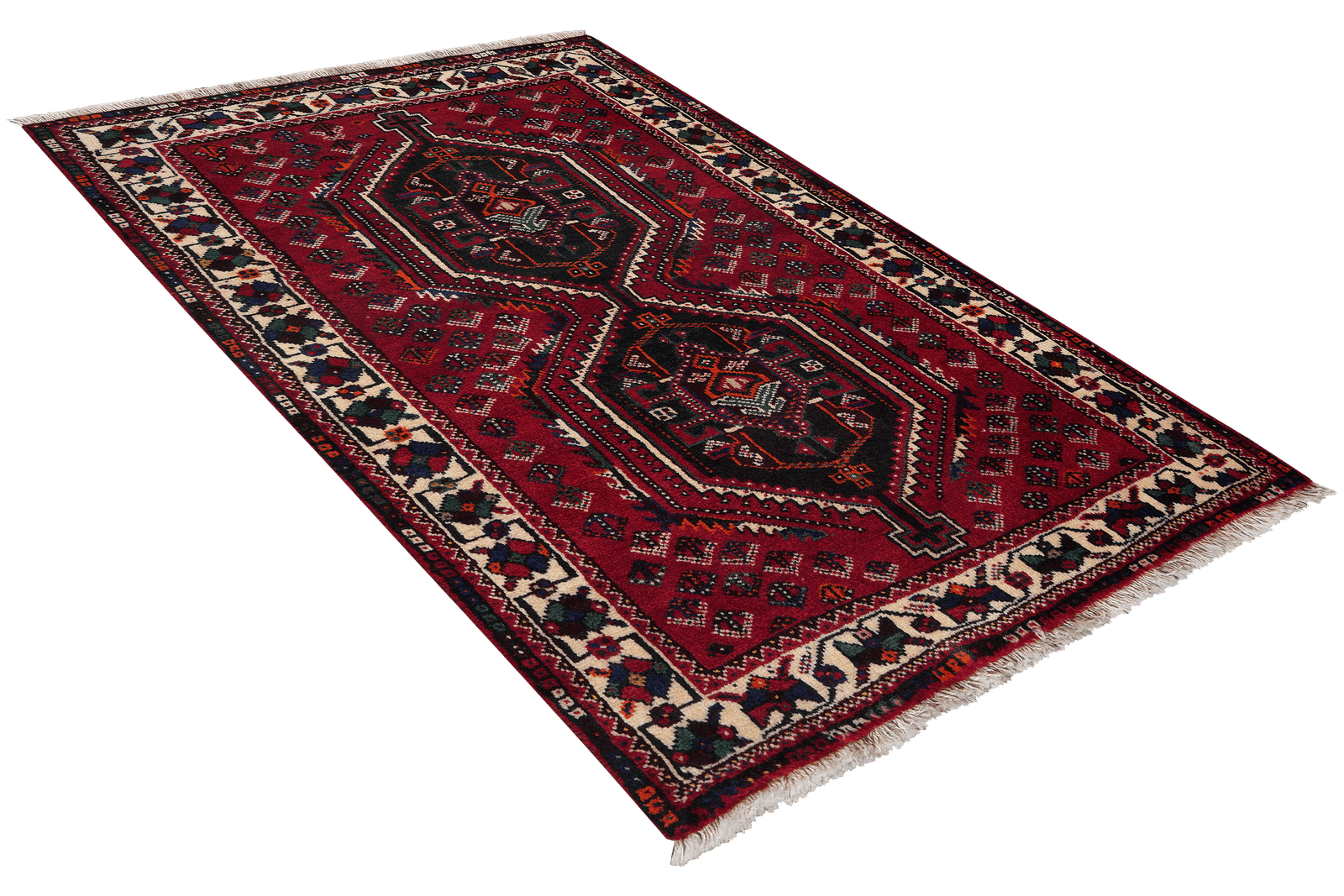 Shiraz — Hand-knotted, 104x157 cm, Red, 100% Virgin Wool | View 4