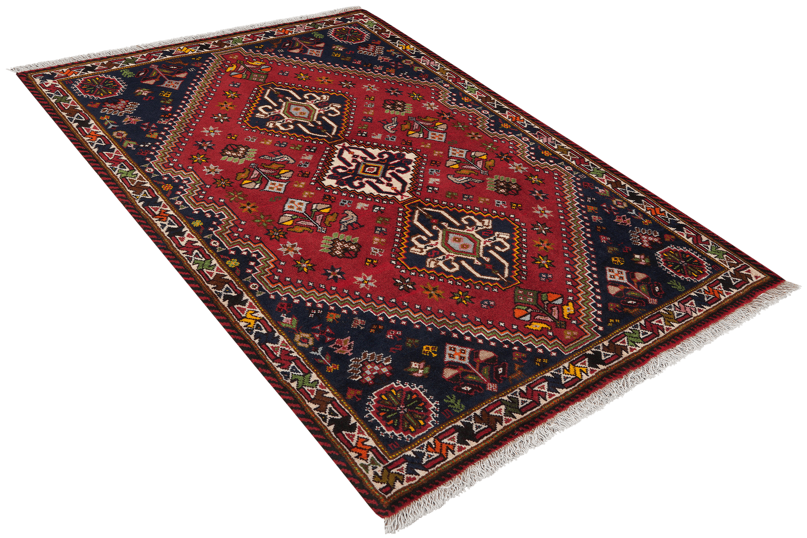 Gashgai — Hand-knotted, 109x150 cm, Red, 100% Virgin Wool | View 4