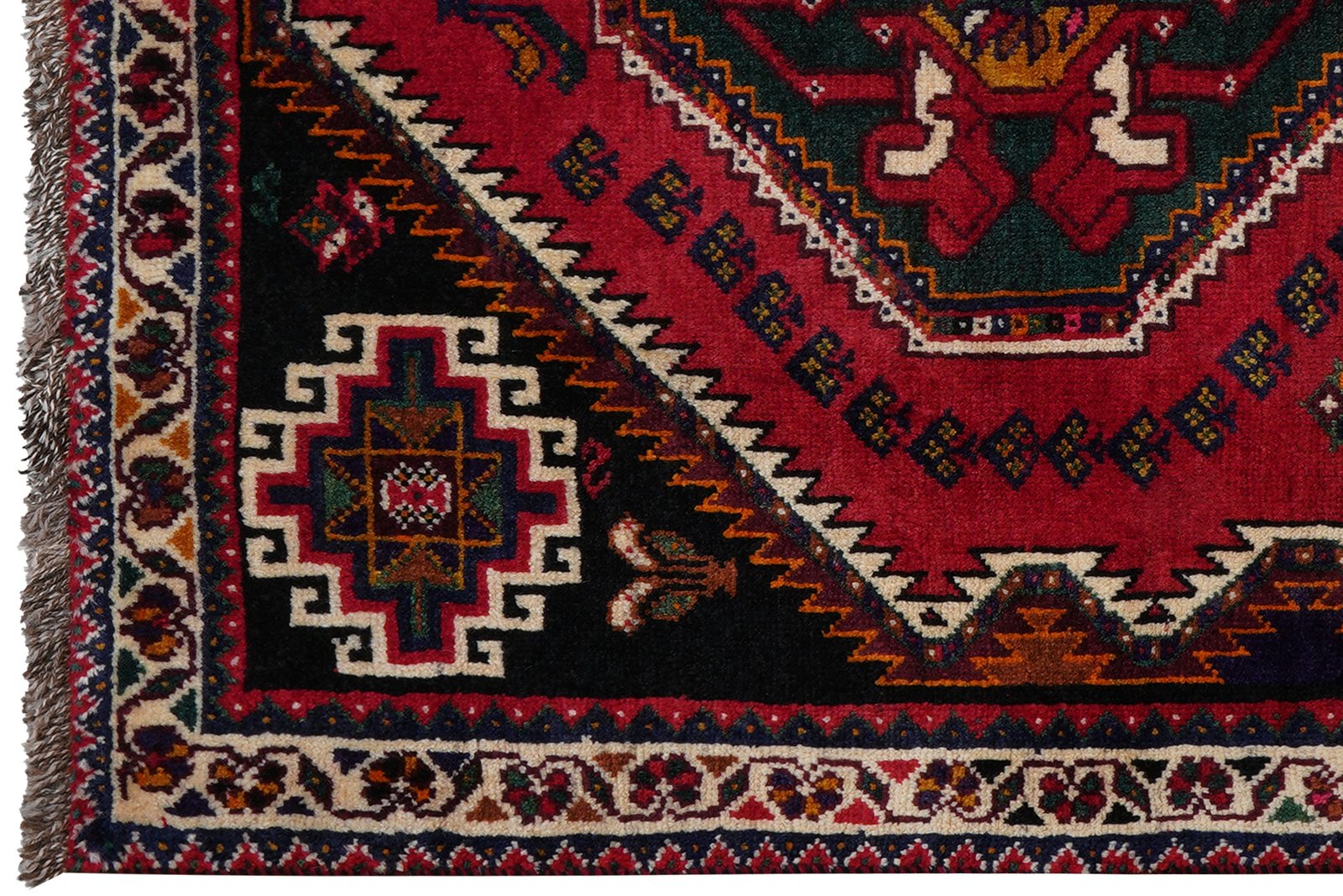 Gashgai — Hand-knotted, 104x149 cm, Red, 100% Virgin Wool | View 3