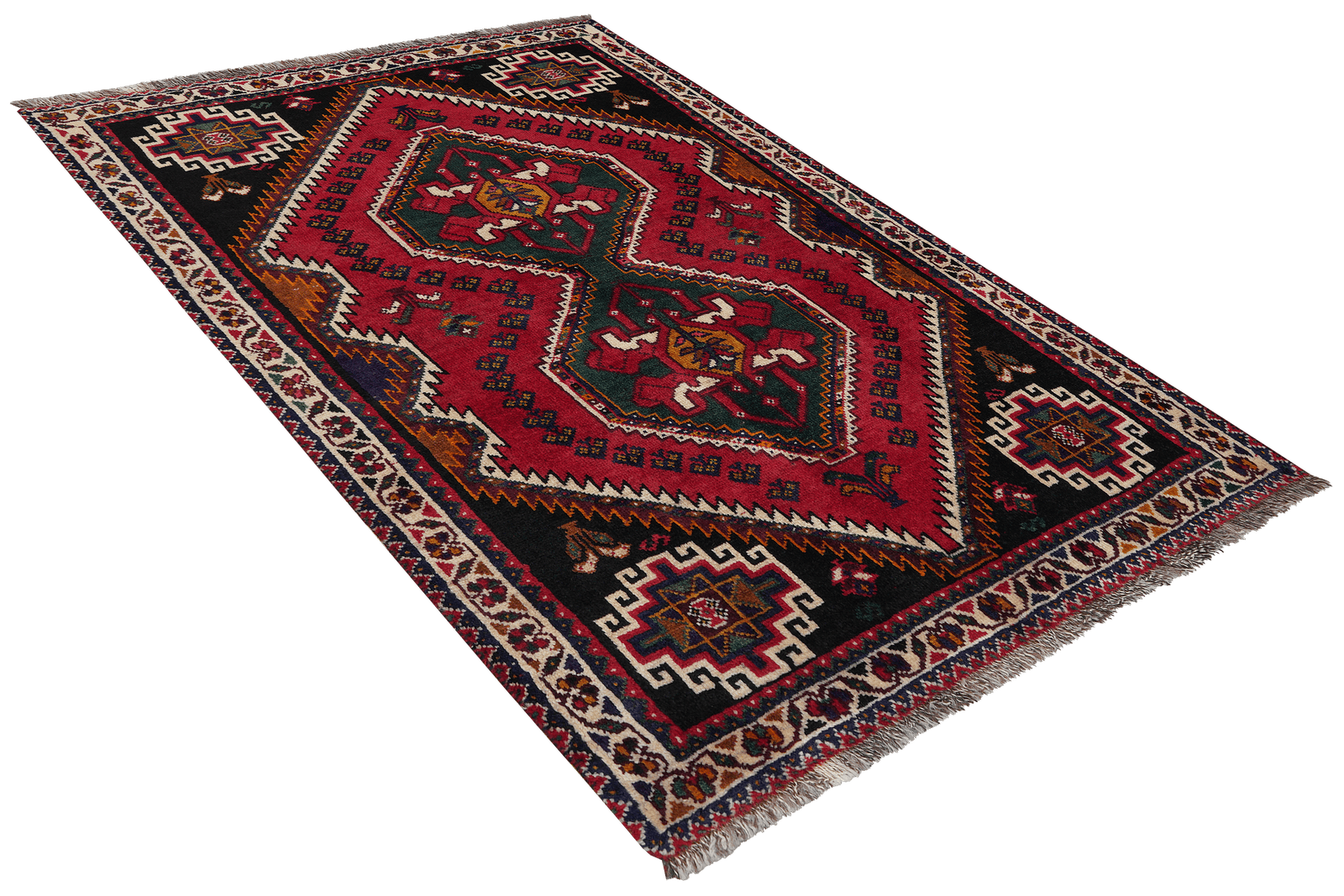 Gashgai — Hand-knotted, 104x149 cm, Red, 100% Virgin Wool | View 4