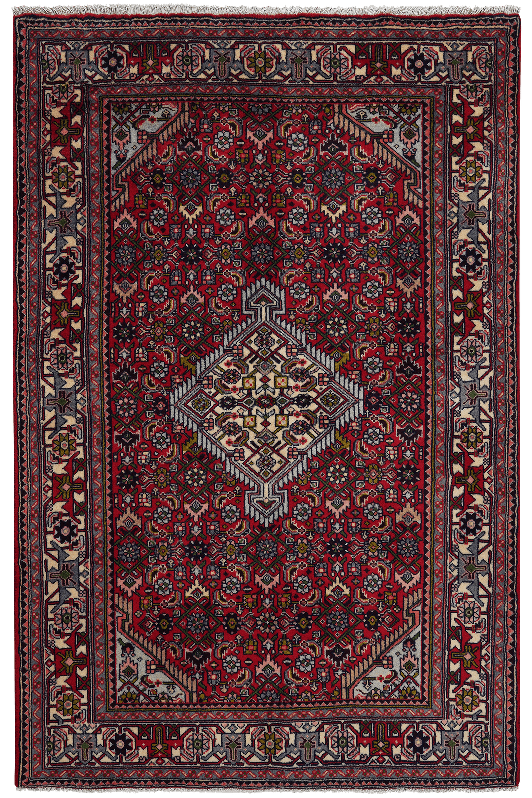 Assadabad — Hand-knotted, 126x193 cm, Red, 100% Virgin Wool | Main view