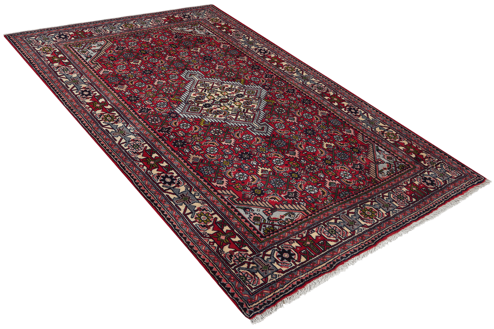 Assadabad — Hand-knotted, 126x193 cm, Red, 100% Virgin Wool | View 4