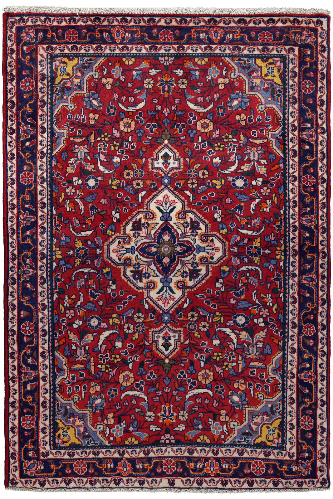 Djozan — Hand-knotted, 108x156 cm, Red, 100% Virgin Wool | Main view
