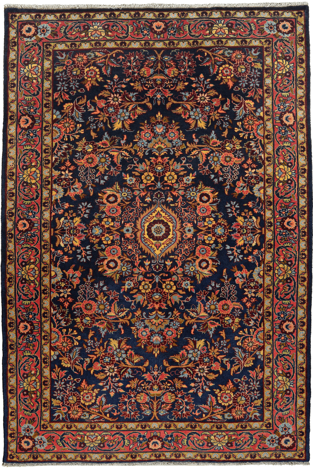 Mehreban — Hand-knotted, 132x200 cm, Blue, 100% Virgin Wool | Main view