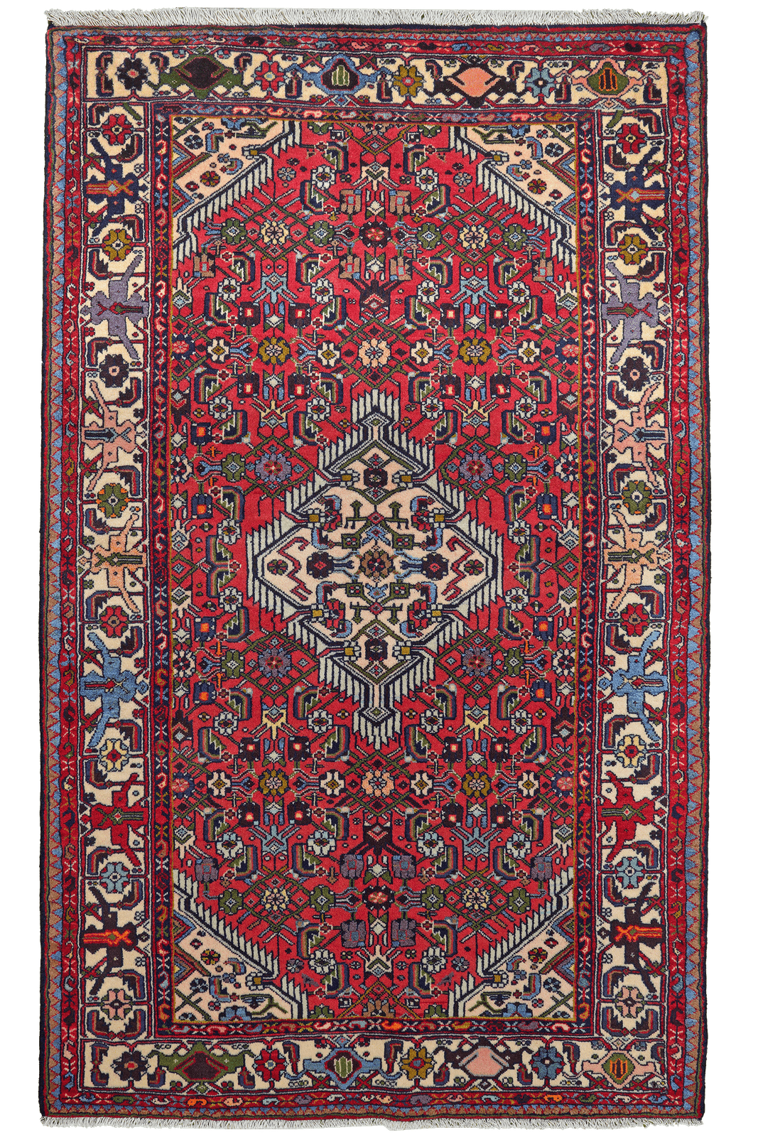 Assadabad — Hand-knotted, 121x198 cm, Red, 100% Virgin Wool | Main view