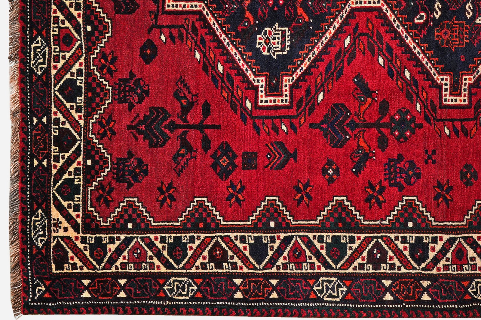 Gashgai — Hand-knotted, 159x214 cm, Red, 100% Virgin Wool | View 3