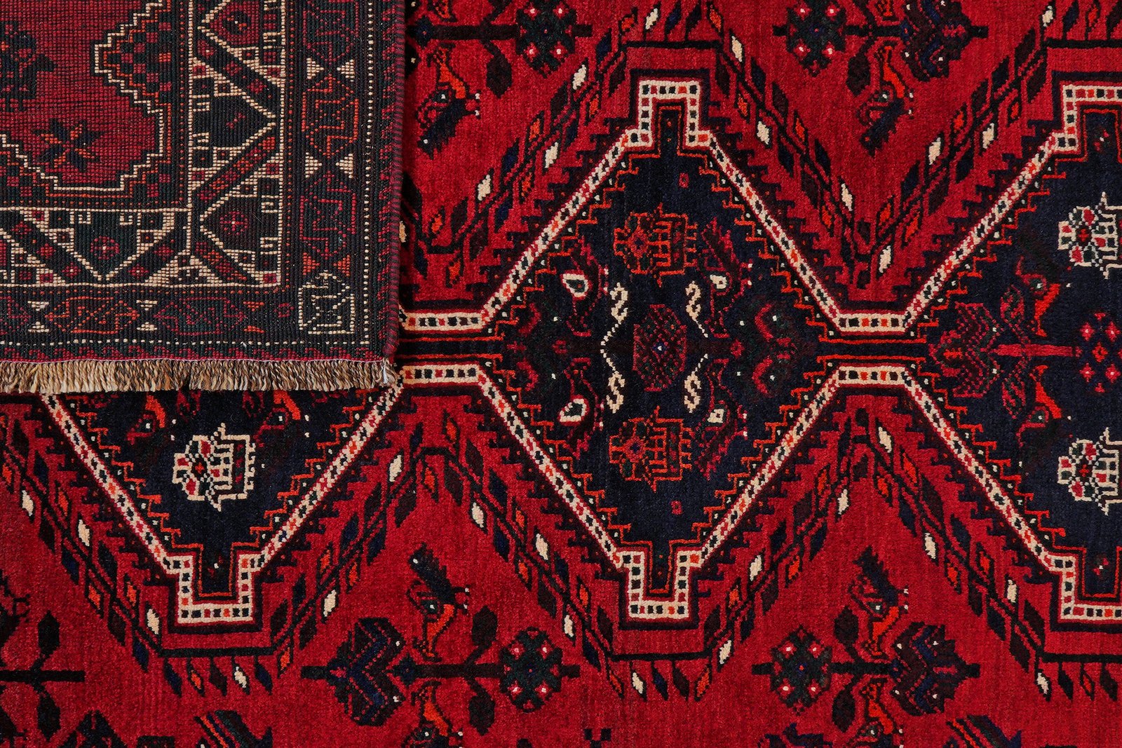 Gashgai — Hand-knotted, 159x214 cm, Red, 100% Virgin Wool | View 7
