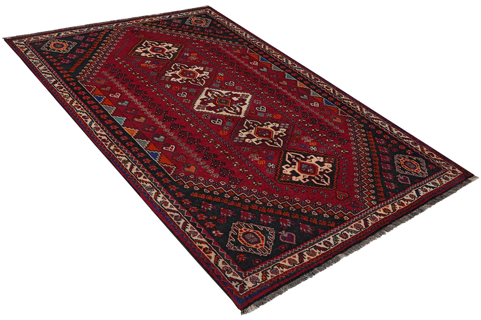 Gashgai — Hand-knotted, 174x270 cm, Red, 100% Virgin Wool | View 4
