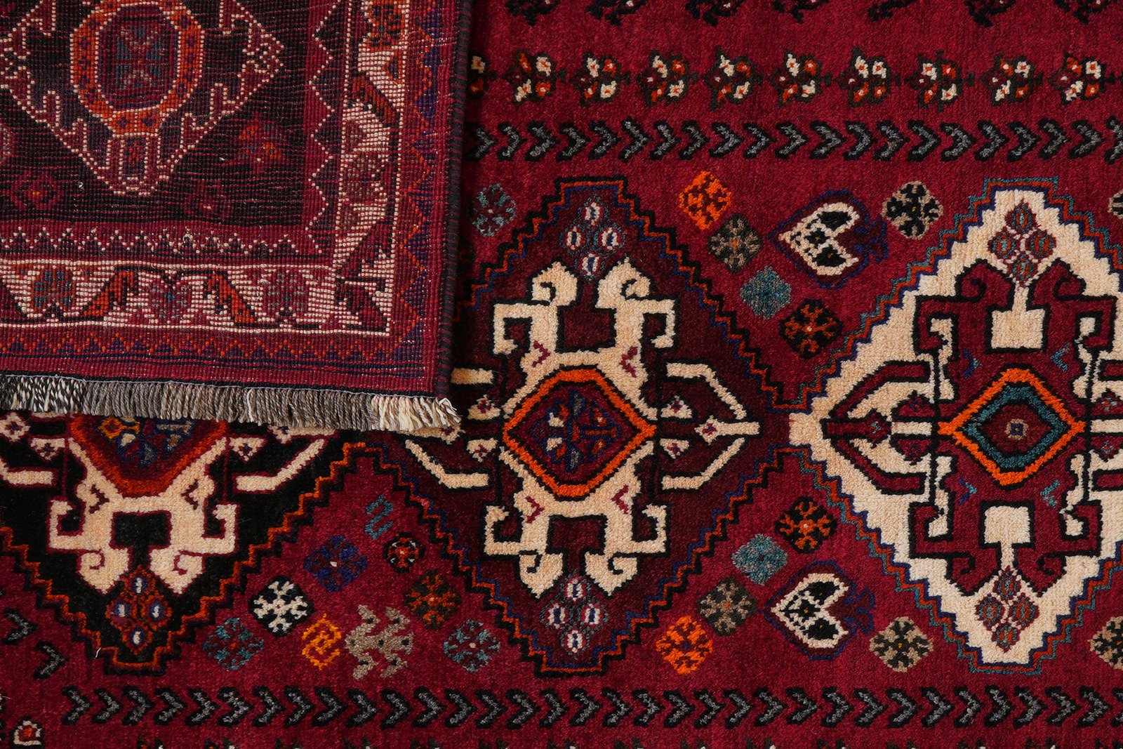 Gashgai — Hand-knotted, 174x270 cm, Red, 100% Virgin Wool | View 7