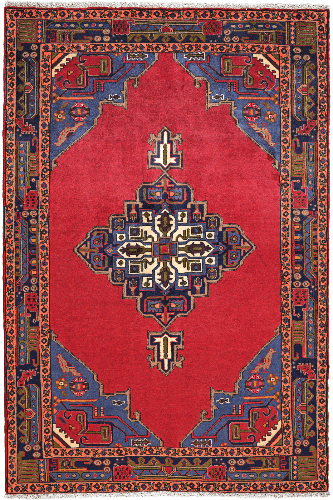 Kolyai — Hand-knotted, 154x233 cm, Red, 100% Virgin Wool | Main view