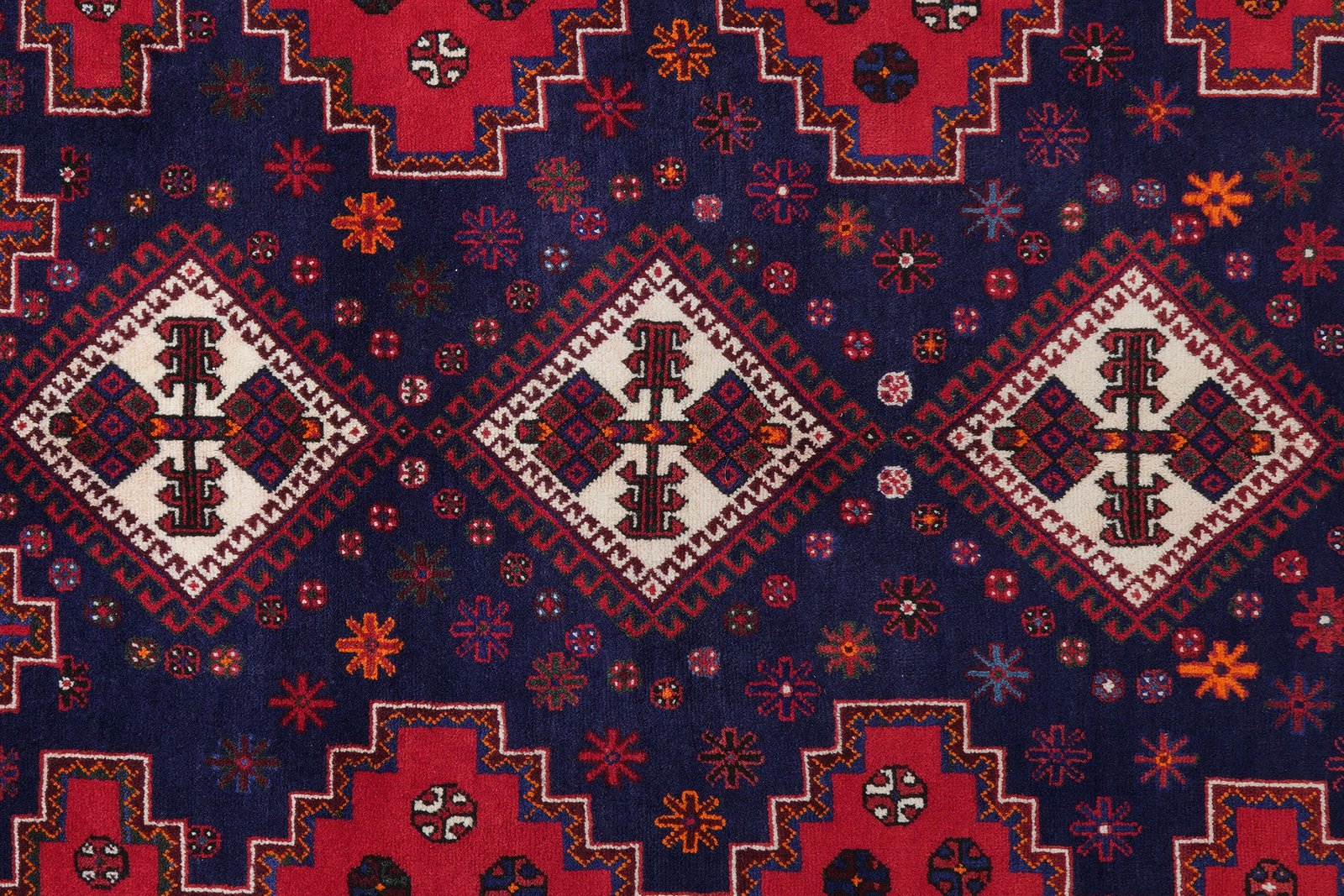 Afshar — Hand-knotted, 165x232 cm, Blue, 100% Virgin Wool | View 6