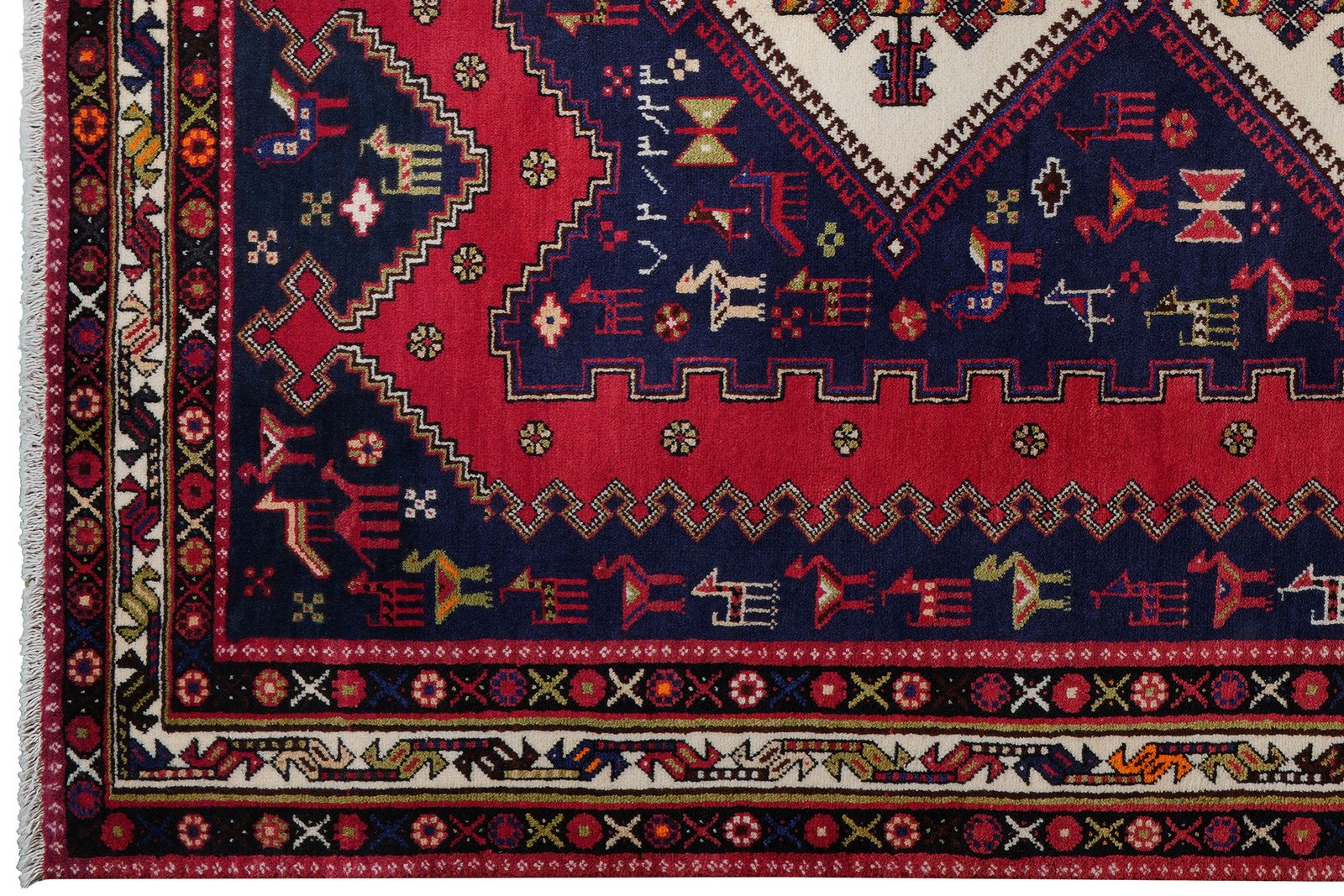 Afshar — Hand-knotted, 166x243 cm, Blue, 100% Virgin Wool | View 3