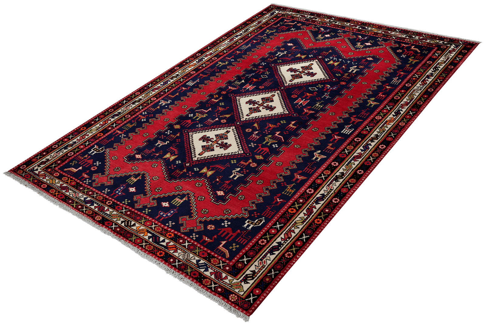 Afshar — Hand-knotted, 166x243 cm, Blue, 100% Virgin Wool | View 5
