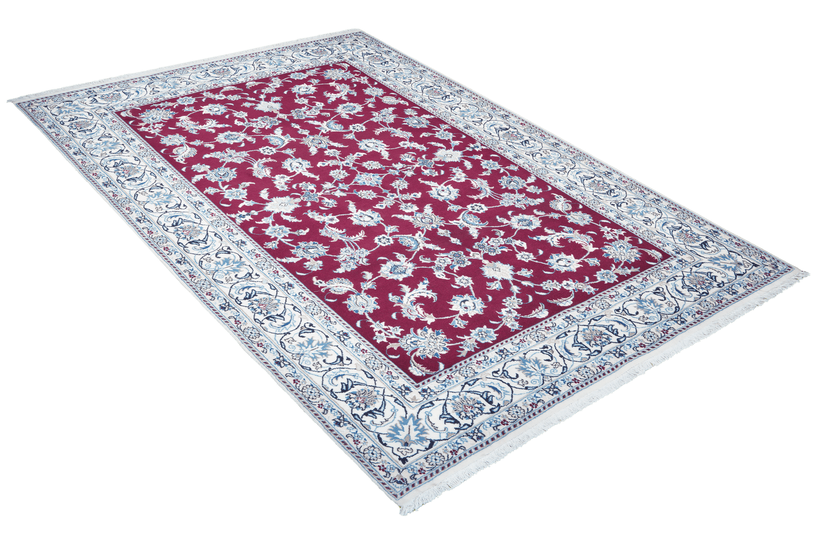 Nain 12La — Hand-knotted, 197x295 cm, Red, 100% Virgin Wool | View 4
