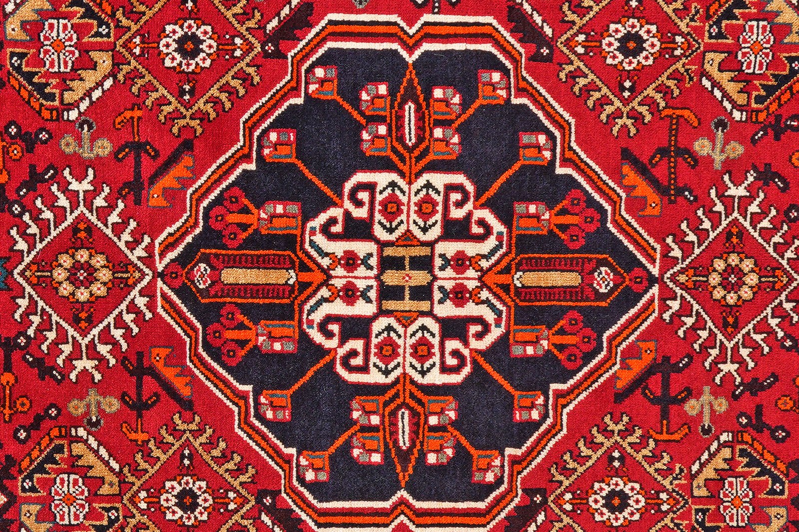 Gashgai — Hand-knotted, 162x244 cm, Red, 100% Virgin Wool | View 6