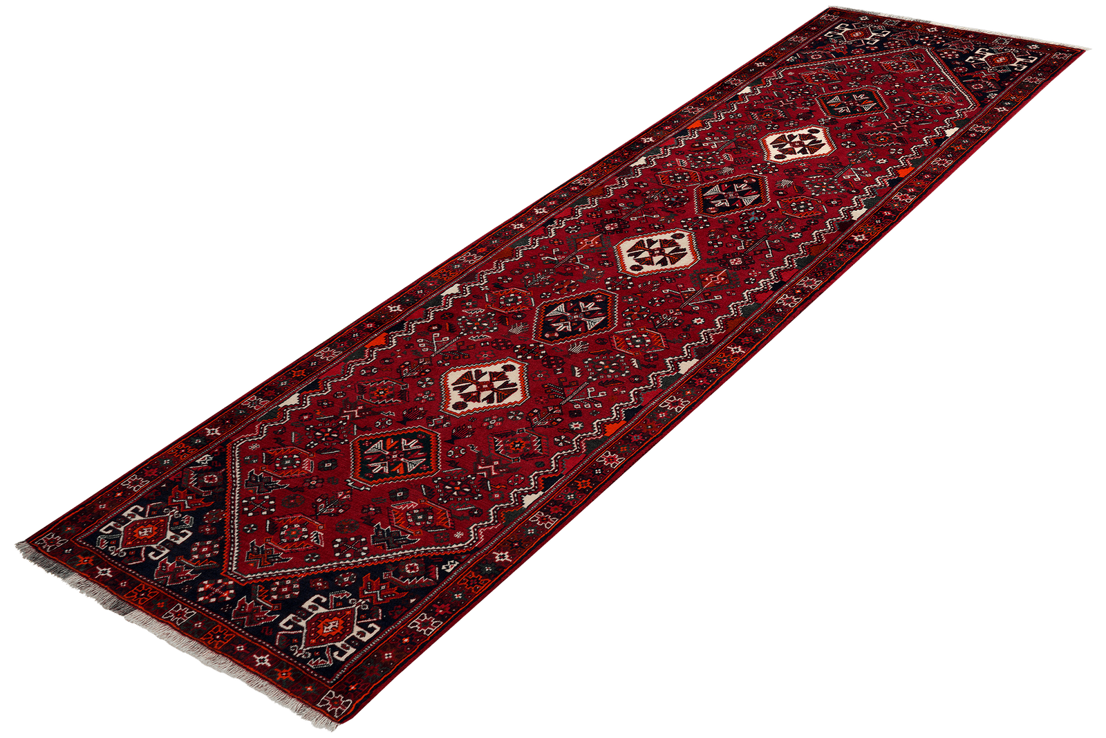 Gashgai — Hand-knotted, 82x301 cm, Red, 100% Virgin Wool | View 5