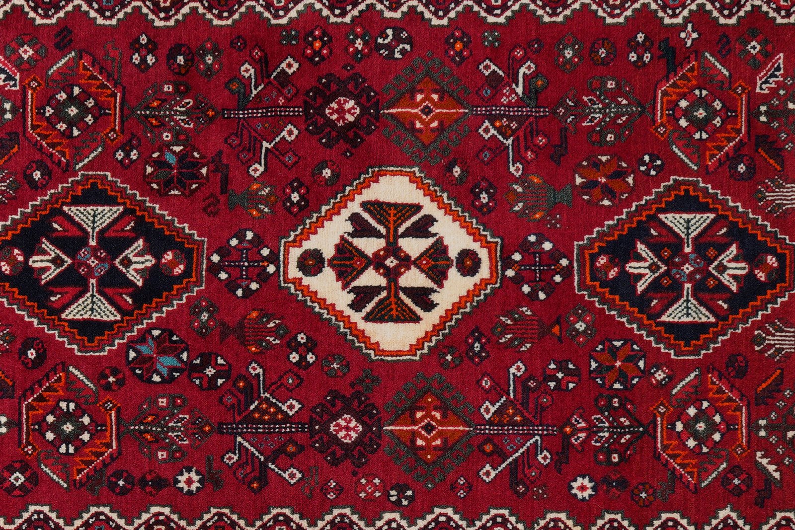 Gashgai — Hand-knotted, 82x301 cm, Red, 100% Virgin Wool | View 6