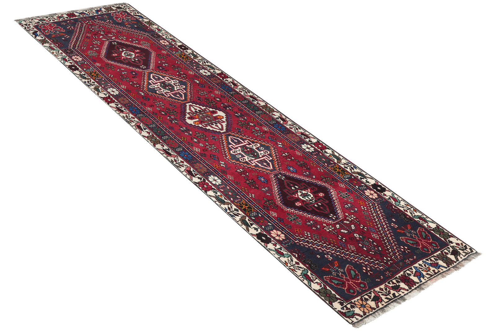 Gashgai — Hand-knotted, 80x295 cm, Red, 100% Virgin Wool | View 4