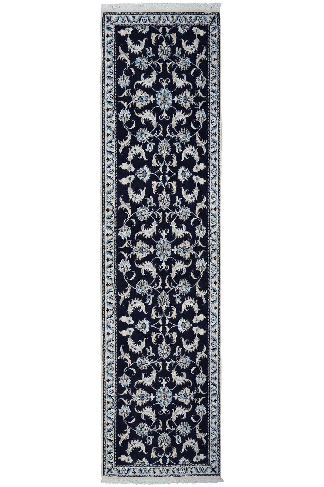 Nain 12La — Hand-knotted, 75x290 cm, Blue, 100% Virgin Wool | Main view