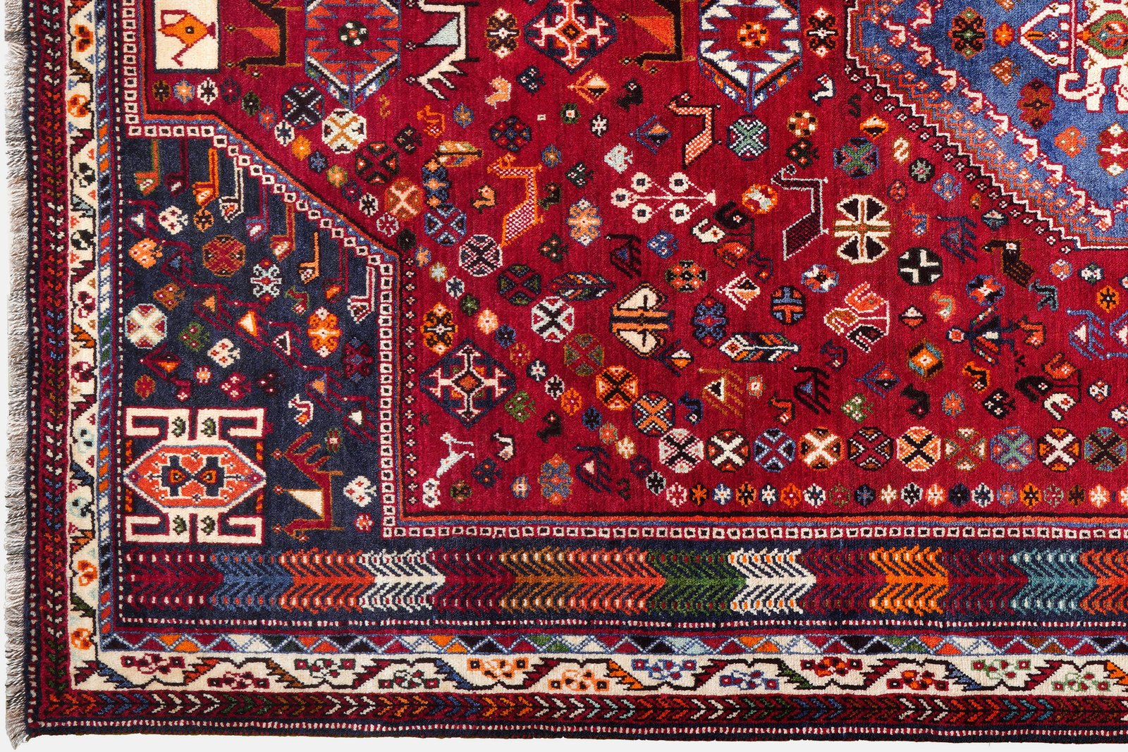 Gashgai — Hand-knotted, 174x279 cm, Red, 100% Virgin Wool | View 3