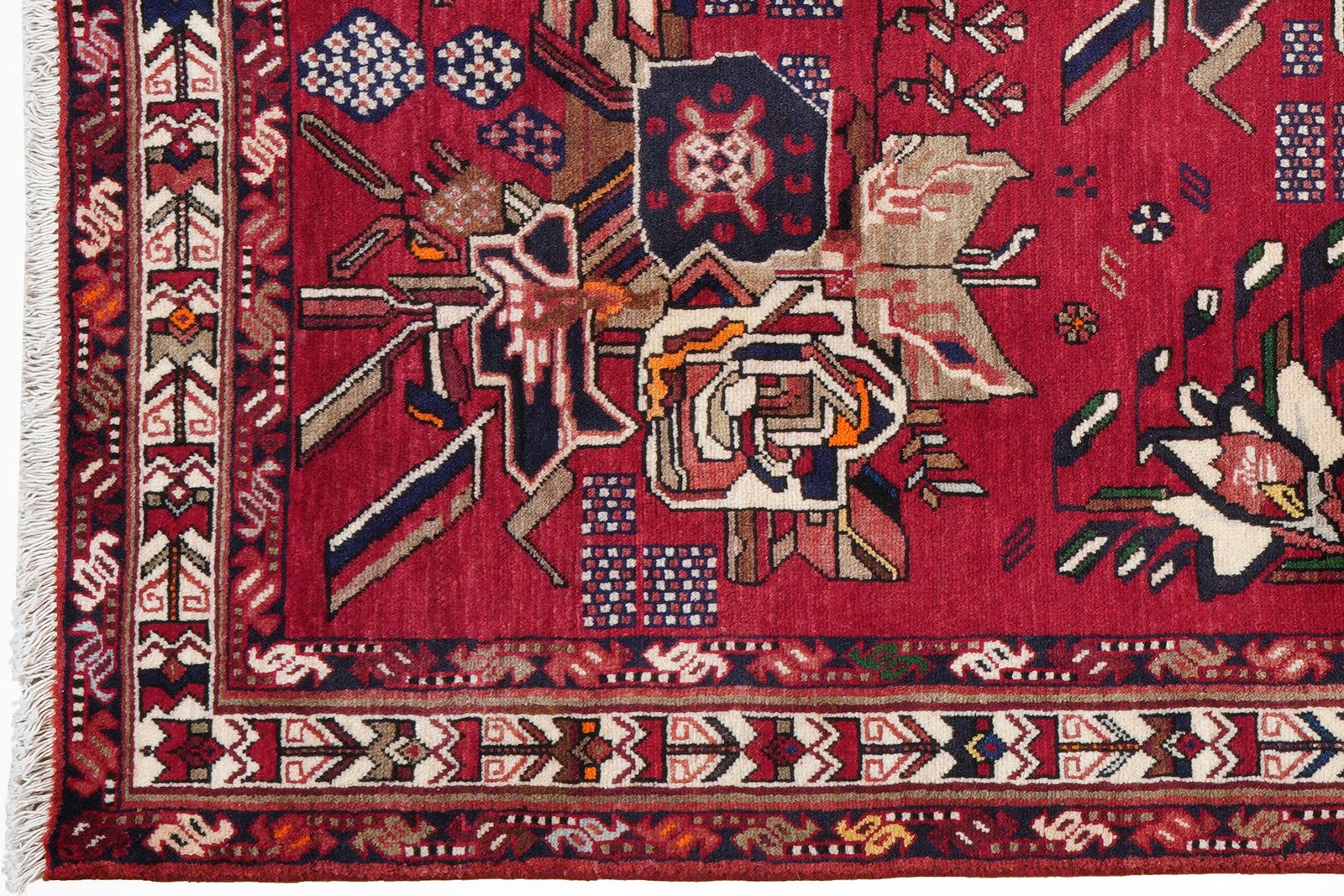 Afshar — Hand-knotted, 136x182 cm, Red, 100% Virgin Wool | View 3