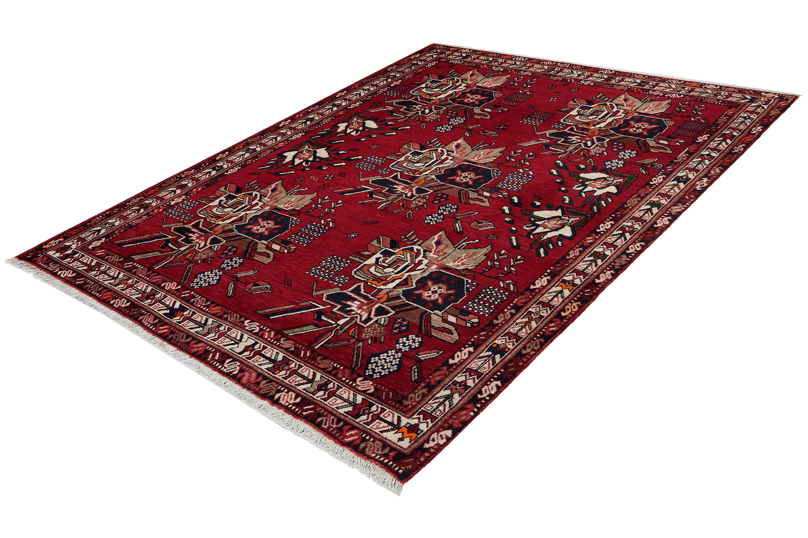 Afshar — Hand-knotted, 136x182 cm, Red, 100% Virgin Wool | View 5