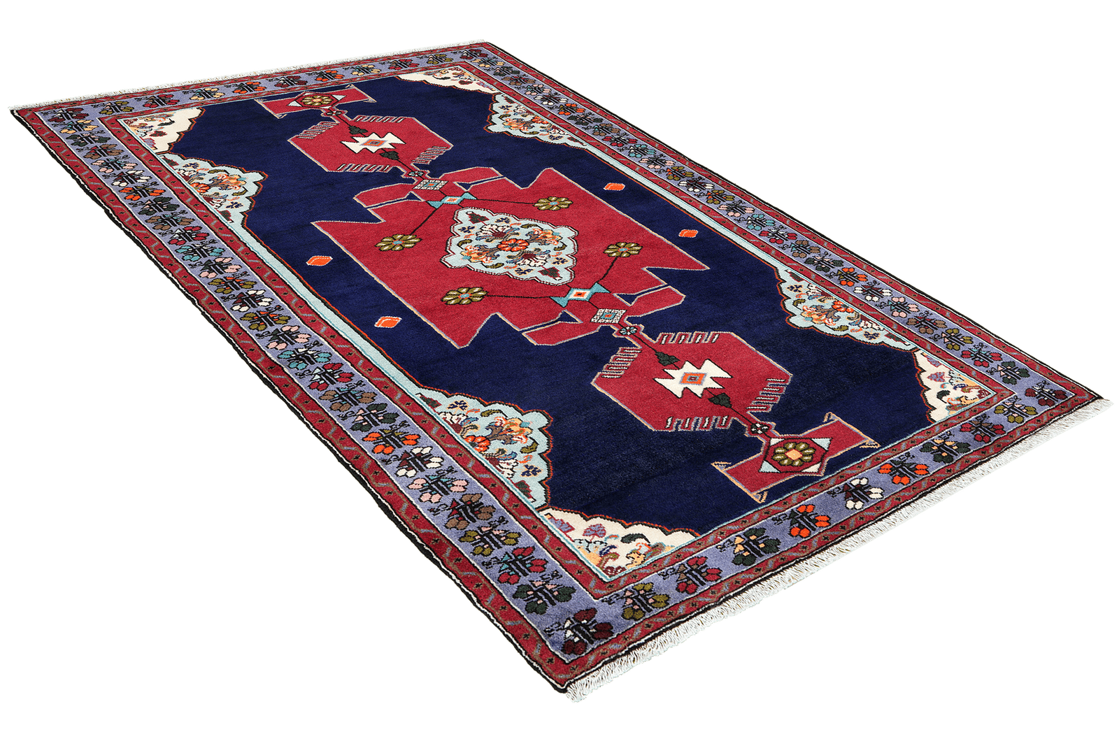 Tarom — Hand-knotted, 125x199 cm, Blue, 100% Virgin Wool | View 4