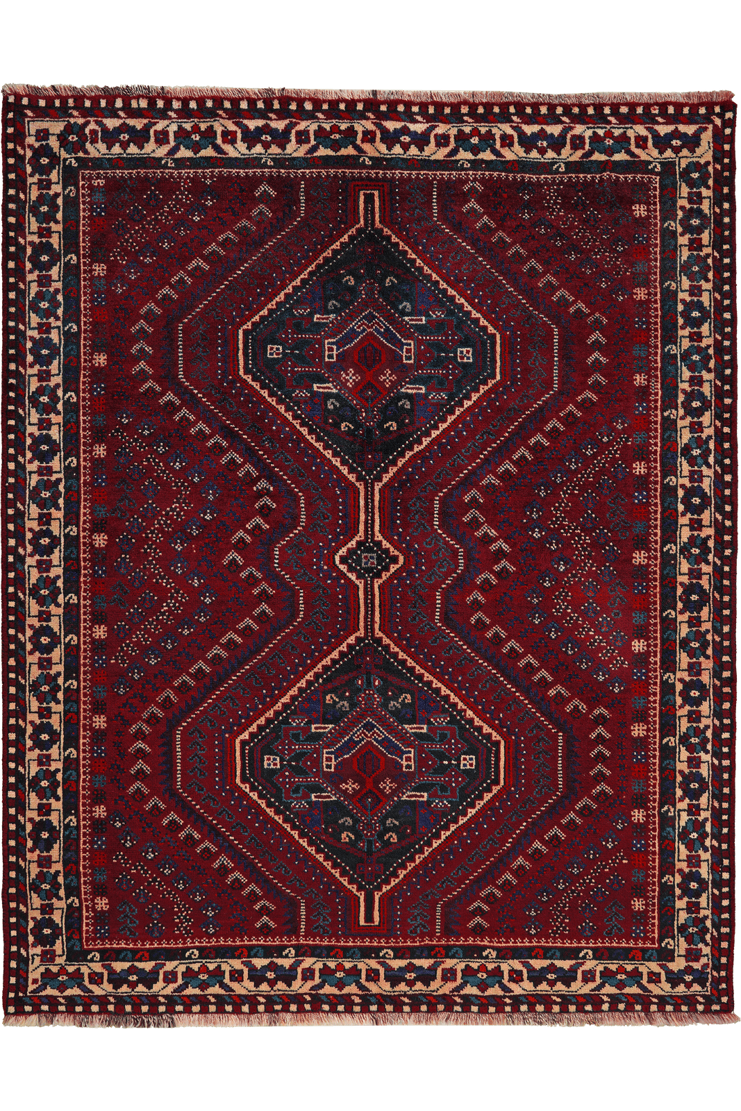 Gashgai — Hand-knotted, 164x205 cm, Red, 100% Virgin Wool | Main view